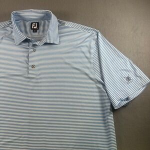 FootJoy Mens ProDry Striped Golf Polo Shirt Blue White 3XL 22159 Golf embroidery